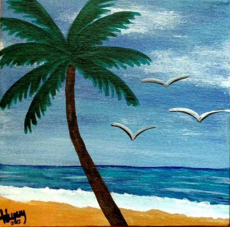 Пейзаж с пальмами легкий