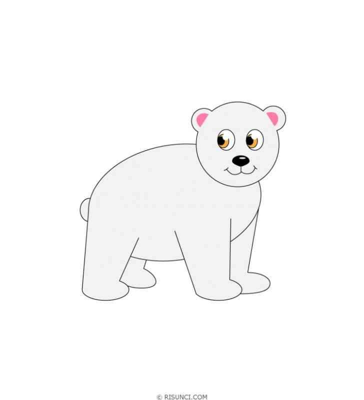 Рисование белый медведь