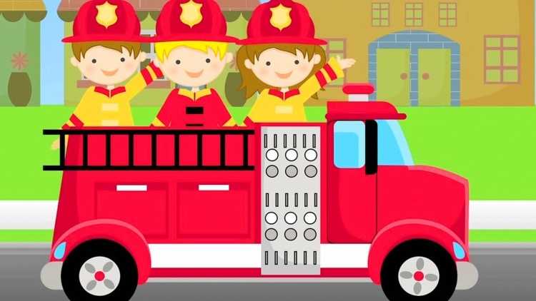 Пожарная машина вид сбоку