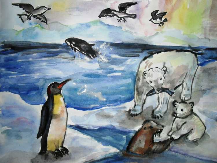 Пейзаж Арктики рисунок