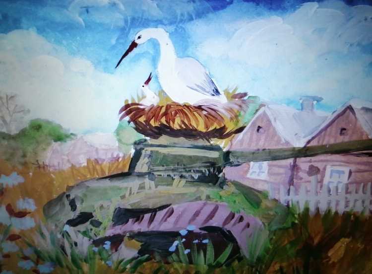 Детские рисунки мирного времени