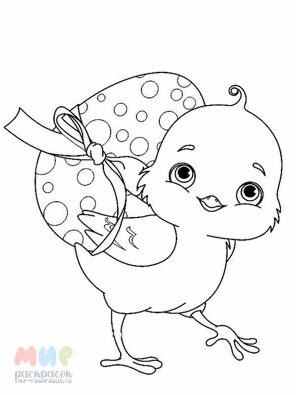 Курочка раскраска для малышей