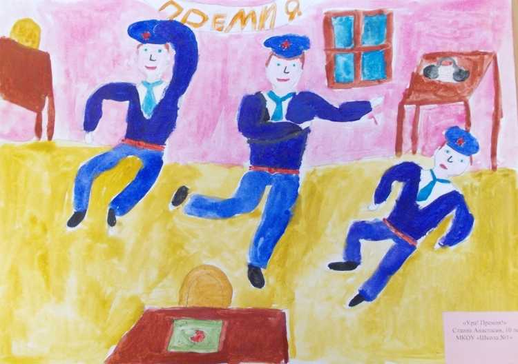 Детские рисунки про полицию