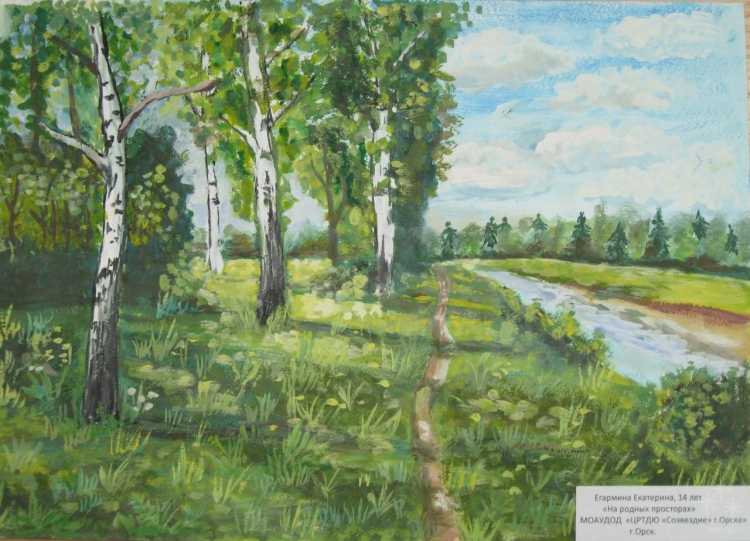 Рисунок на тему родные просторы