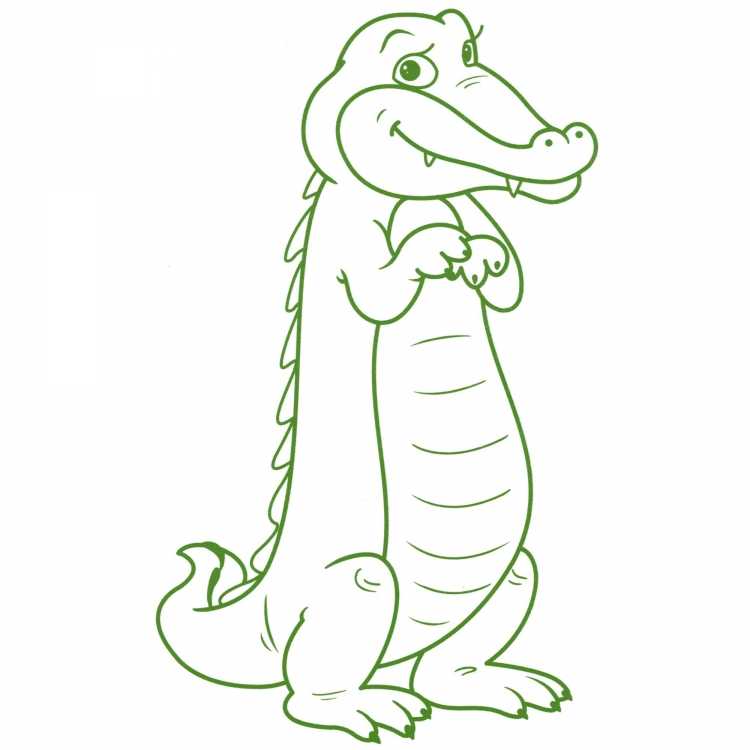 Крокодил для раскрашивания для детей