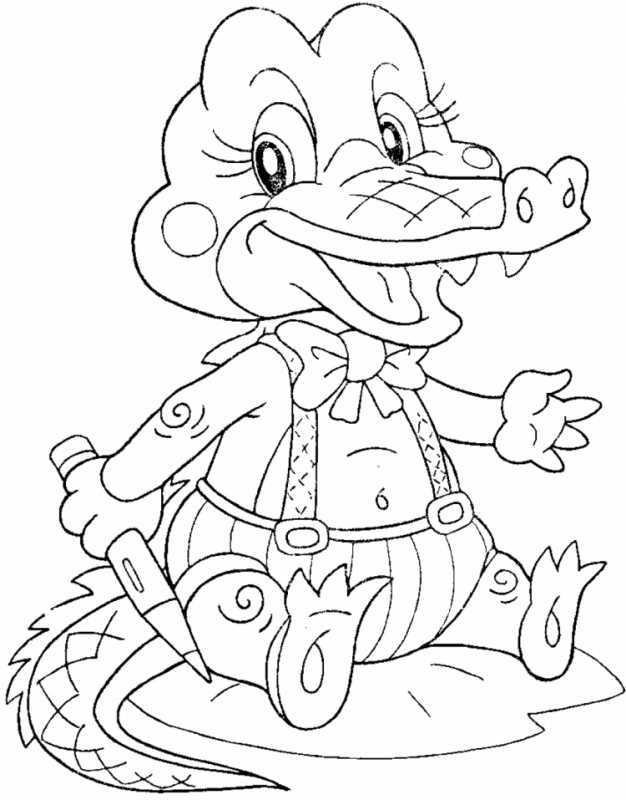 Раскраска крокодил