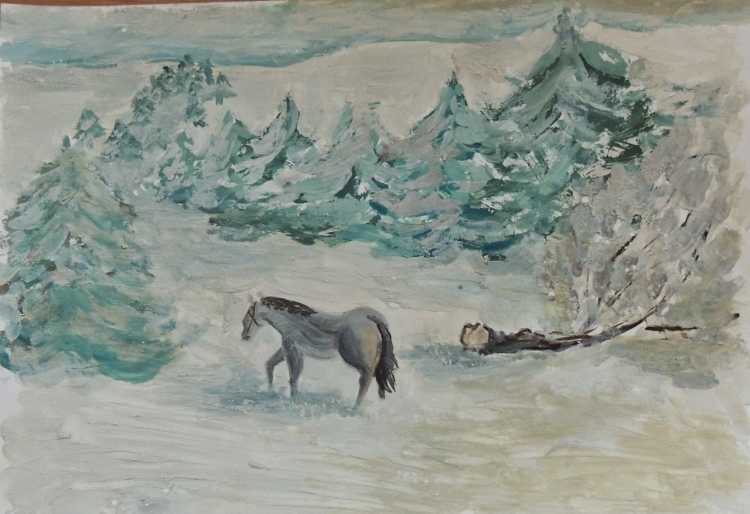 Тундра рисунок для 4 класса