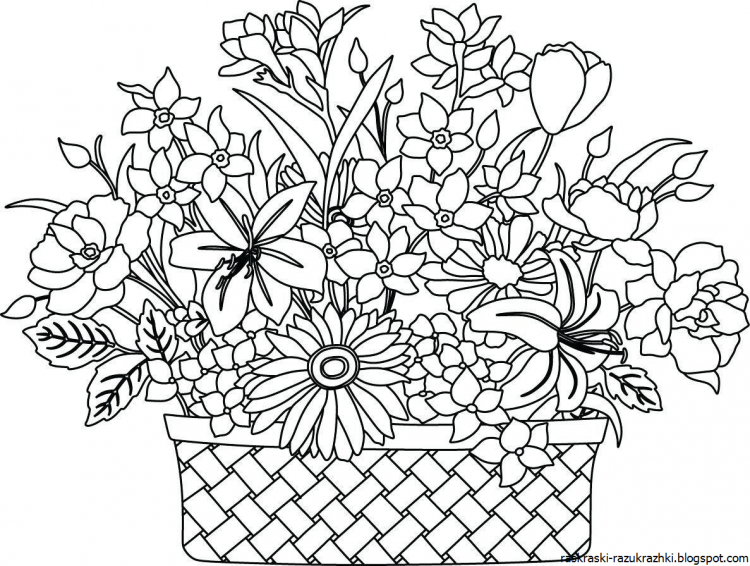 Раскраска букет цветов