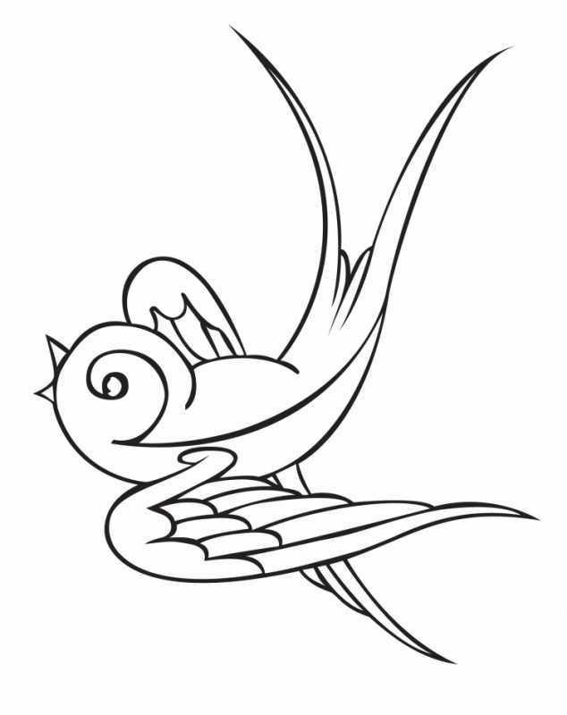 Ласточка раскраска