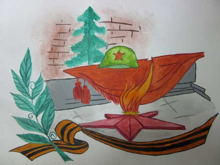 Аппликация вечный огонь в детском саду