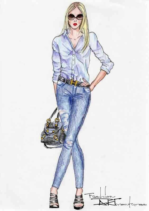 Одежда для девушек карандашом