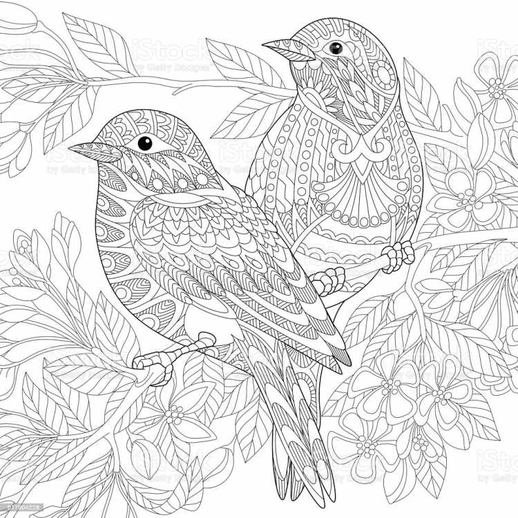 Раскраска антистресс Снегирь