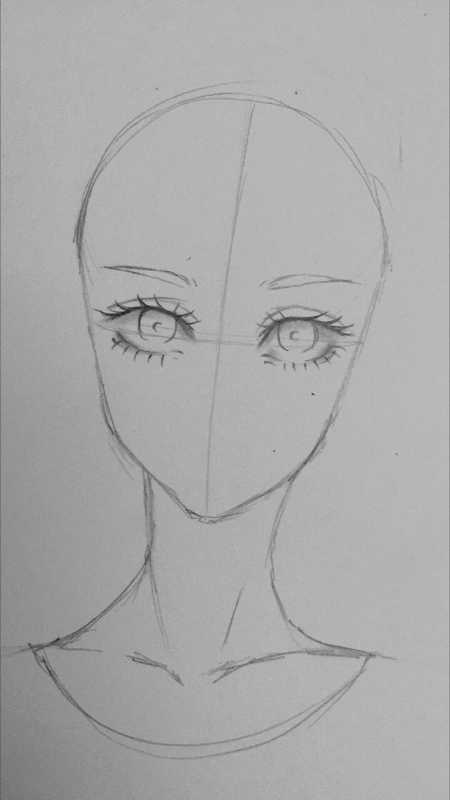 Рисование головы аниме