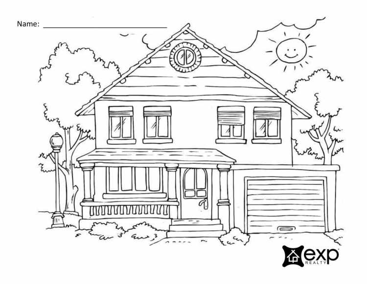 Деревенский домик раскраска