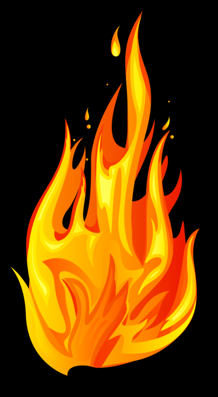 Языки пламени на белом фоне