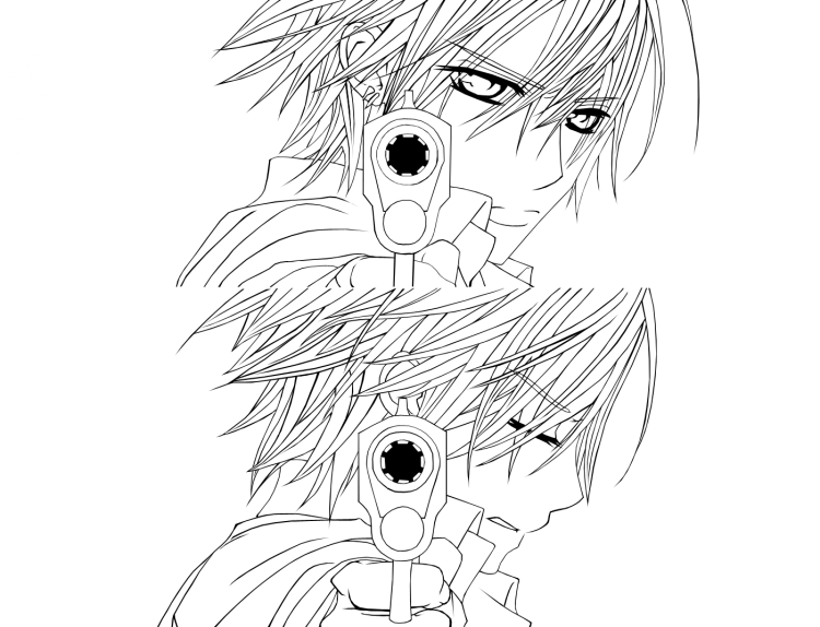 Раскраска аниме парни вампиры