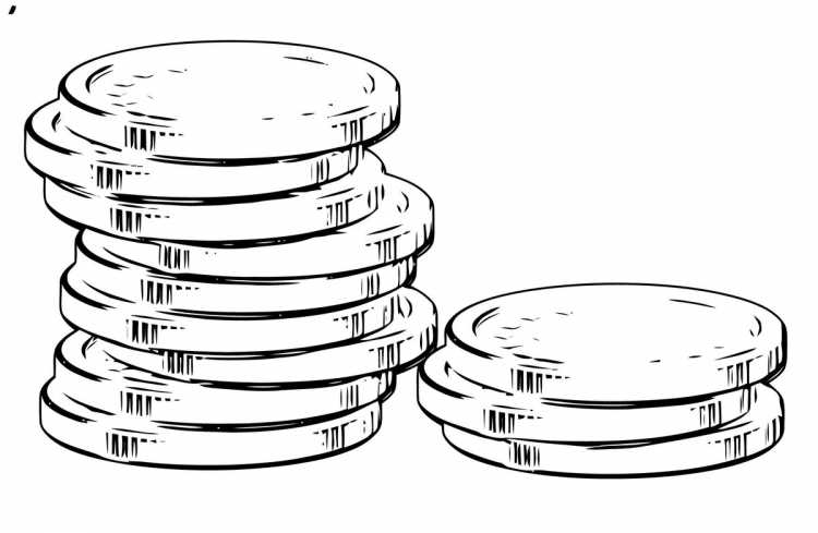 Мешок с деньгами раскраска