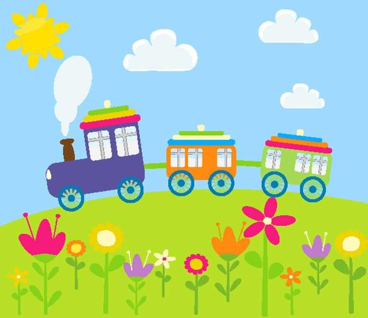 Детский паровозик с детьми