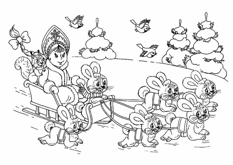 Зимние раскраски для малышей