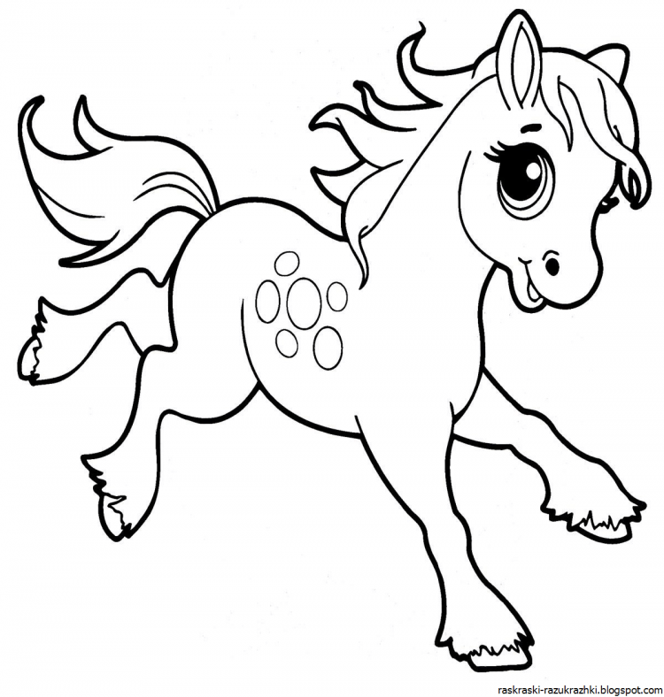 Картинки лошадей для раскрашивания