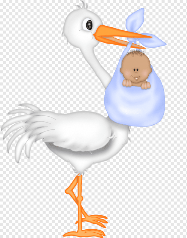 Аист с младенцем