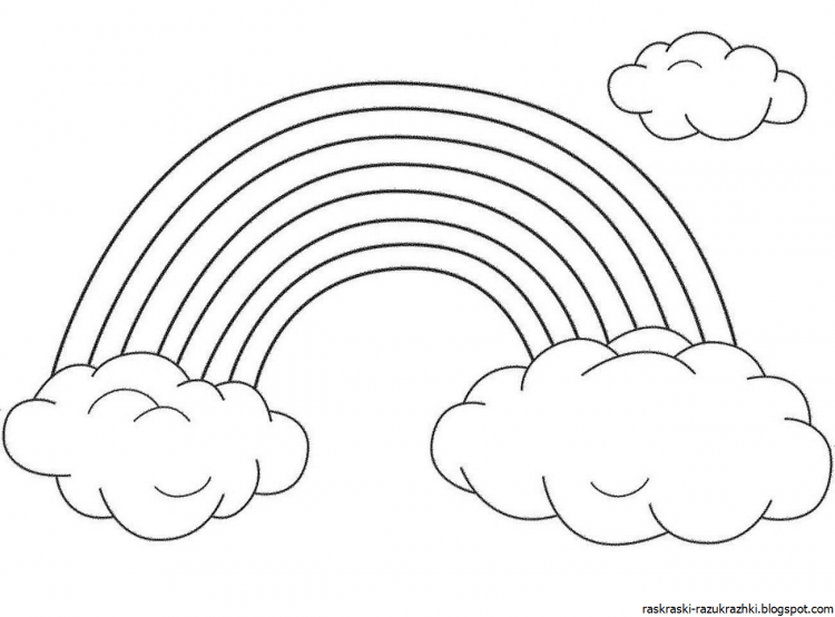 Радуга раскраска для детей