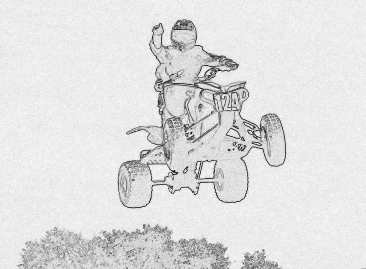 Раскраски квадроцикл Ямаха