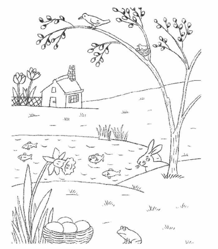Раскраска. Весна