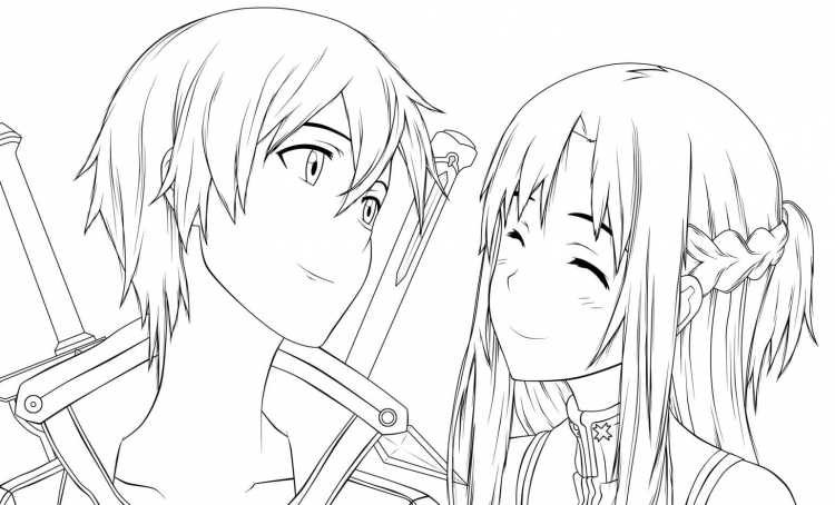 Аниме контур для срисовки