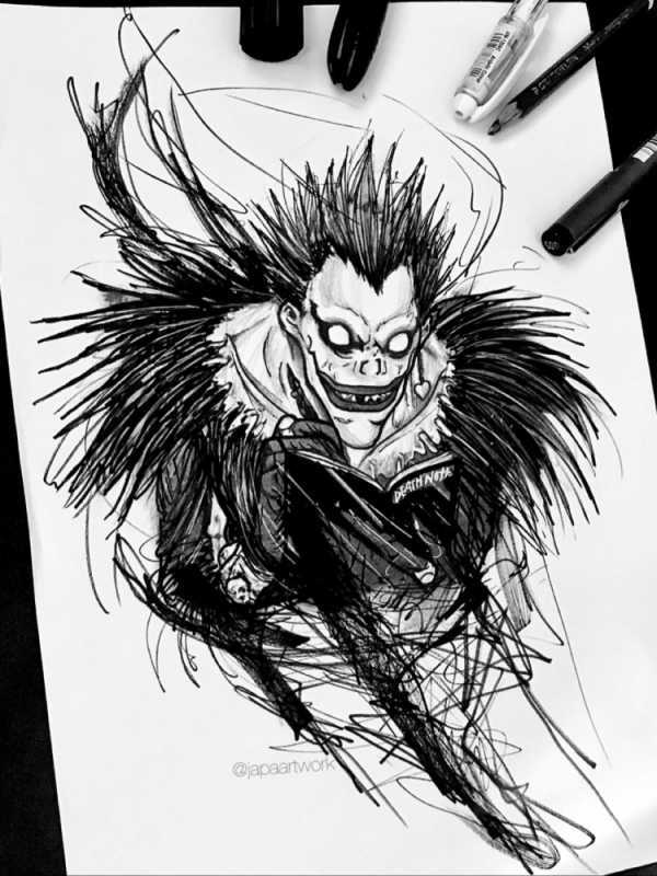 Рюк тетрадь смерти эскиз