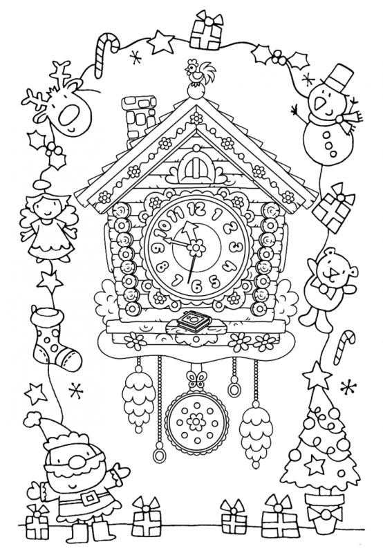 Часы раскраска