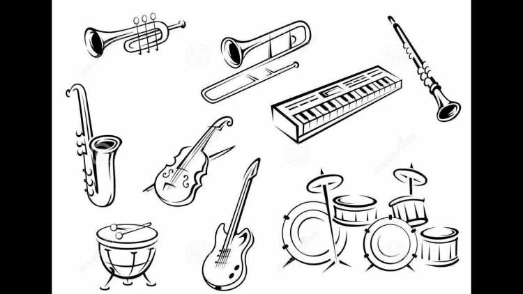 Народные инструменты раскраска