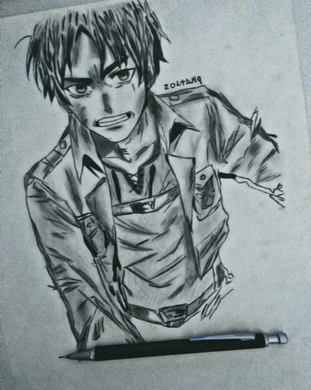 Атака титанов рисунки маркерами