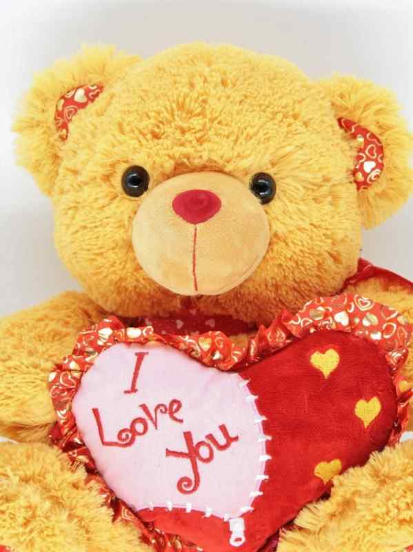 Плюшевый медведь с сердцем