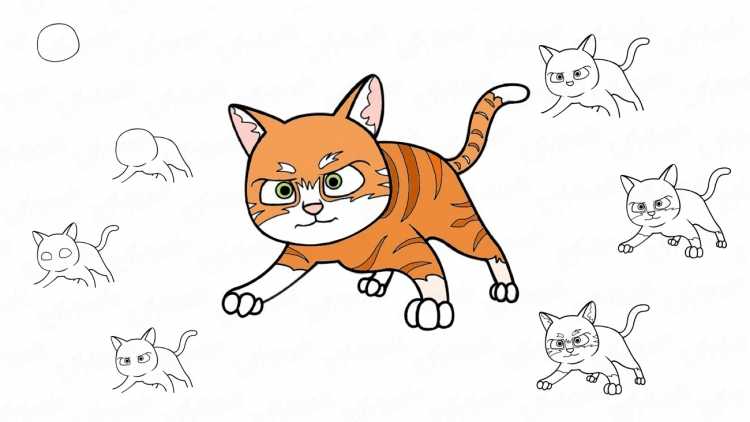 Рисунки котиков для срисовки для детей