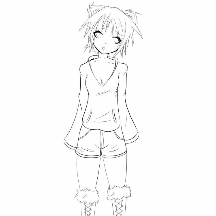 Девочки с длинными волосами для срисовки