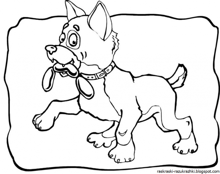 Собачка раскраска для детей