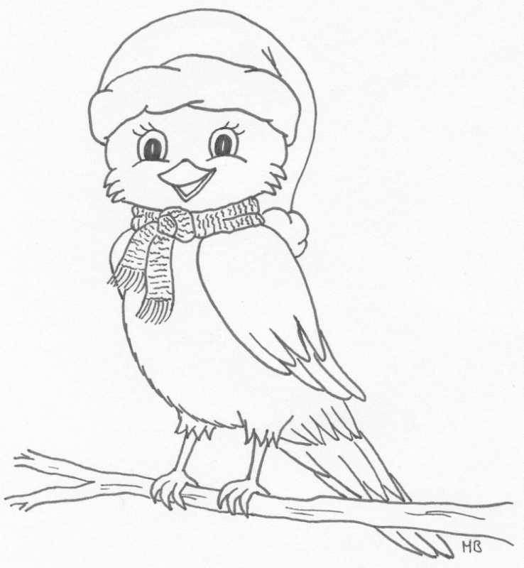 Раскраска птицы Снегирь