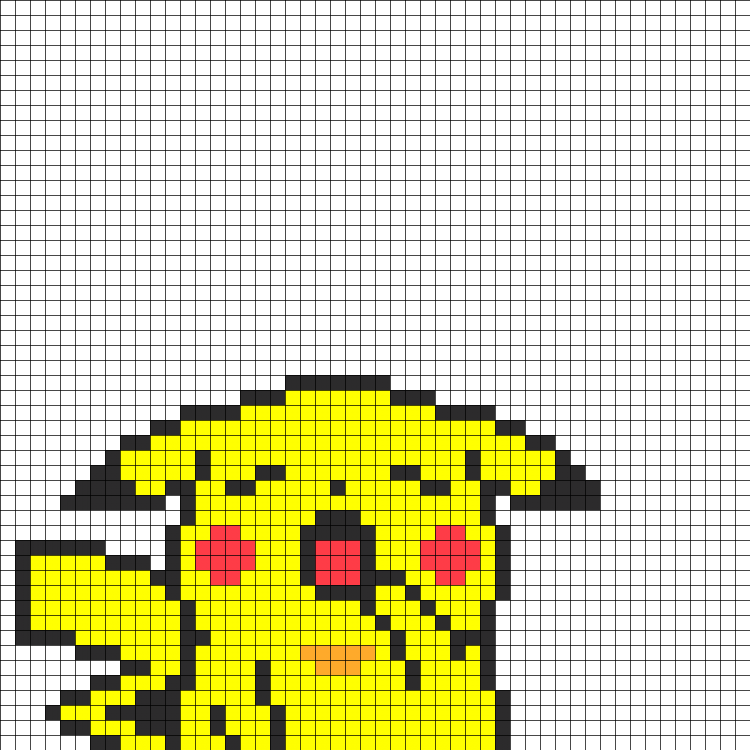 Рисунки по клеткам Пикачу