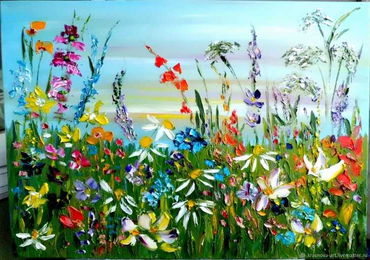 Альпийское разнотравье живопись мастихин