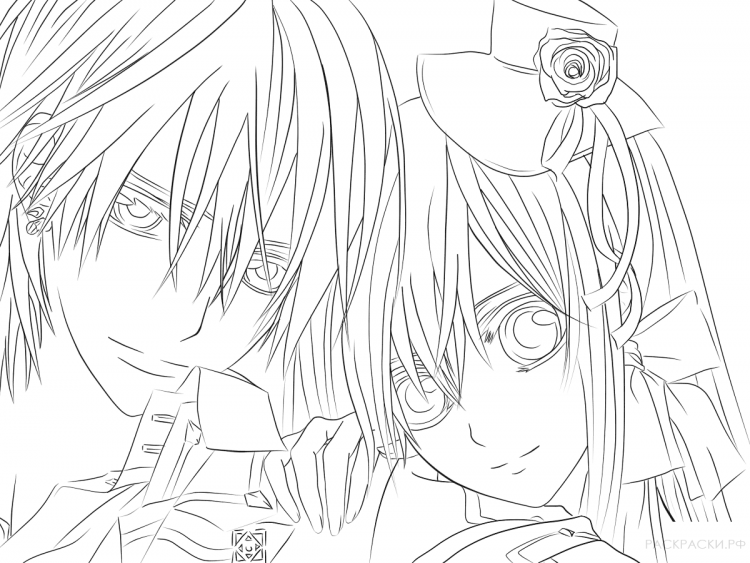 Раскраски аниме рыцарь вампир Юки