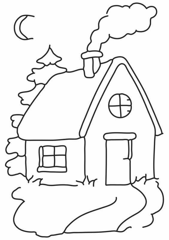 Раскраска двухэтажный дом