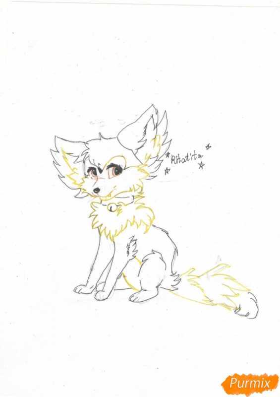 Поэтапное рисование лисы аниме