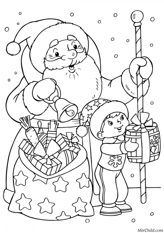 Дед Мороз раскраска