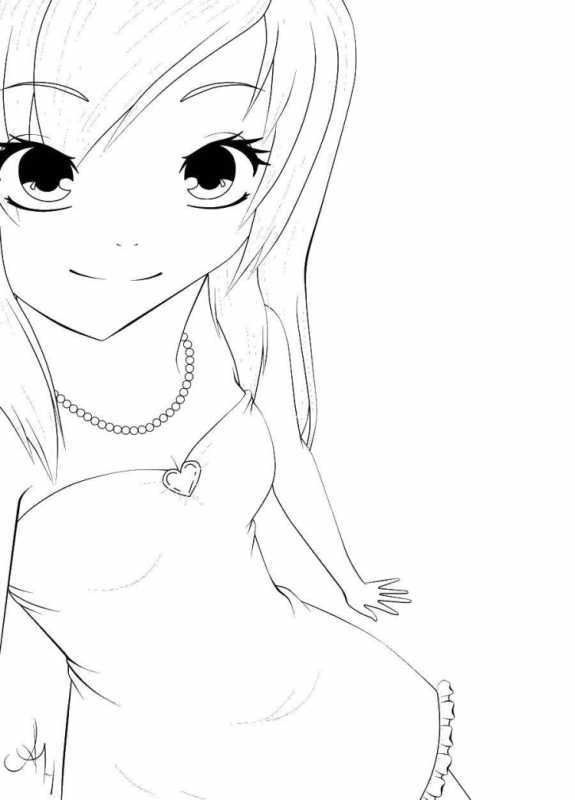 Рисунки аниме девушек карандашом