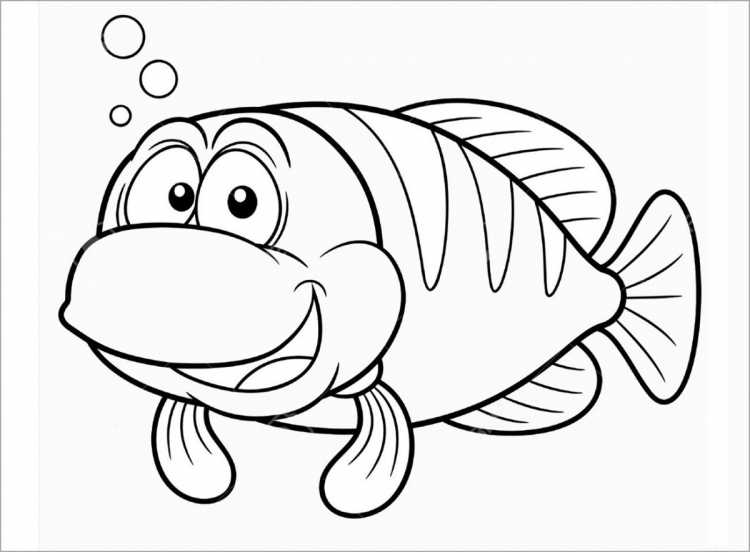 Рыбка раскраска для детей