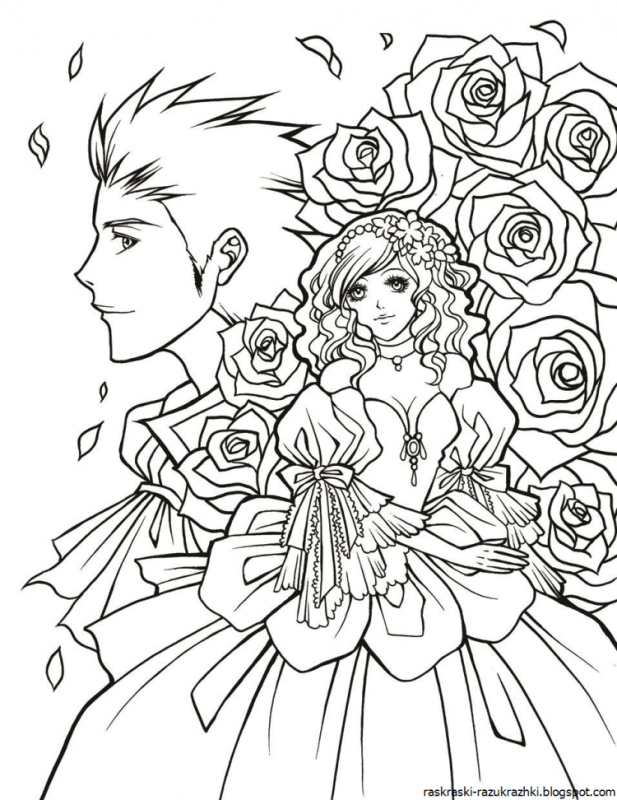 Раскраска антистресс аниме