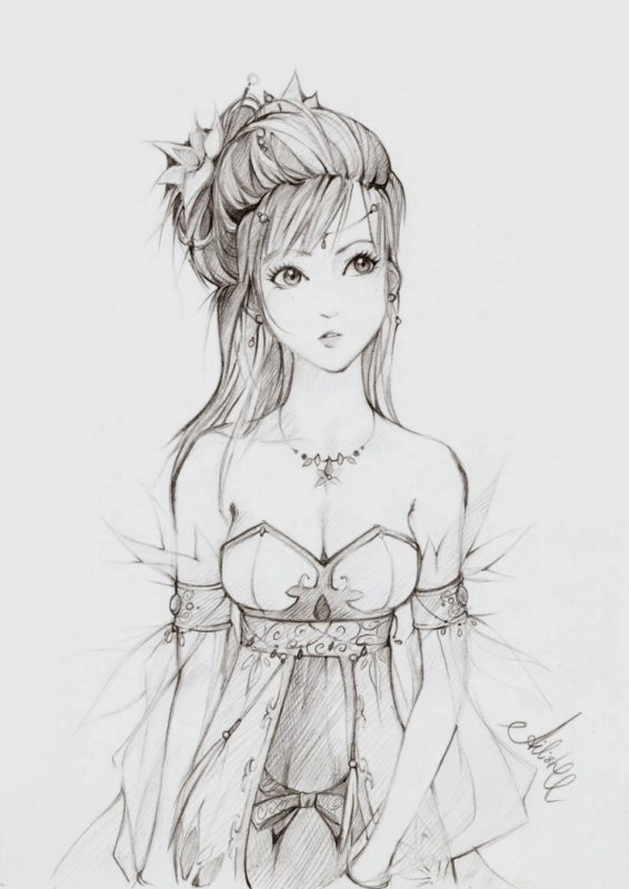 Рисунки девушек в стиле аниме карандашом