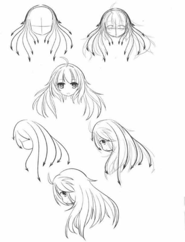 Уроки рисования аниме волосы