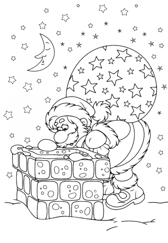 Дед Мороз раскраска